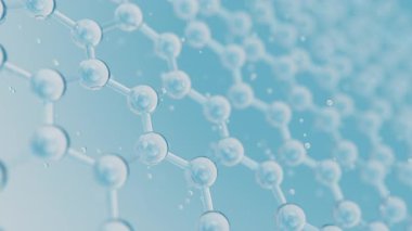 3d soyut parlak cam moleküler membran yapı hareketi arka planı. Cilt bakımı için kozmetik kolajen koruyucu katman. Sağlık konsepti döngü animasyonu.
