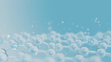 3d soyut parlak cam moleküler membran yapı hareketi arka planı. Cilt bakımı için kozmetik kolajen koruyucu katman. Sağlık konsepti döngü animasyonu.