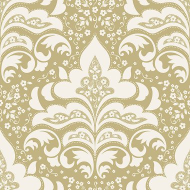 Damask modern kusursuz desen elementi. Klasik klasik İspanyol kumaşı, duvar kağıtları için pürüzsüz doku, tekstil.