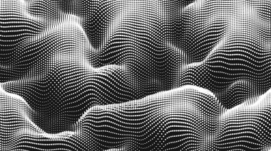 Nokta dalga ses dokusu. Soyut nokta arkaplanı. Teknolojik siber uzay arkaplanı