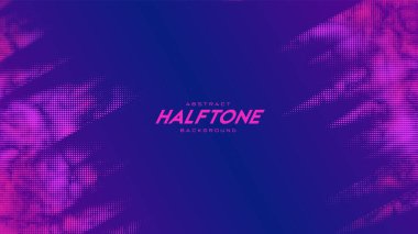 Soyut vektör monokrom yarım ton arkaplanı yırtılmış. Noktalanmış doku elementi. Çapraz bileşim.