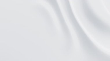 Beyaz yüzeyde soyut yansıtıcı dalgalanmalar. Sütlü su dalgaları. Saten kırışır. Döngü 3d canlandırma canlandırması.