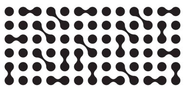 Metaball siyah-beyaz vektör arkaplanı. Sıvı dönüşüm bağlı damlalar şablonu. Organik teknoloji geometrik arkaplan