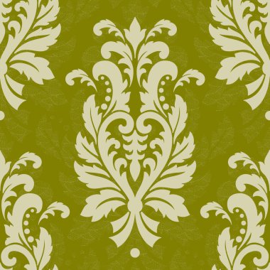 Damask modern kusursuz desen elementi. Klasik klasik İspanyol kumaşı, duvar kağıtları için pürüzsüz doku, tekstil.