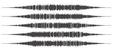 Ses dalgası melodisi, sesli mesaj, podcast ses kaydı. Vector ses oynatıcı ses dalgası görselleştirme ya da sesli mesaj ses dalgası. Podcast ses yayını. Müzik, ses konsepti.