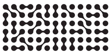 Metaball siyah-beyaz vektör arkaplanı. Sıvı dönüşüm bağlı damlalar şablonu. Organik teknoloji geometrik arkaplan