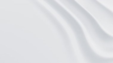 Beyaz yüzeyde soyut yansıtıcı dalgalanmalar. Sütlü su dalgaları. Saten kırışır. Döngü 3d canlandırma canlandırması.