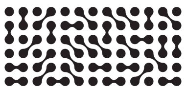 Metaball siyah-beyaz vektör arkaplanı. Sıvı dönüşüm bağlı damlalar şablonu. Organik teknoloji geometrik arkaplan