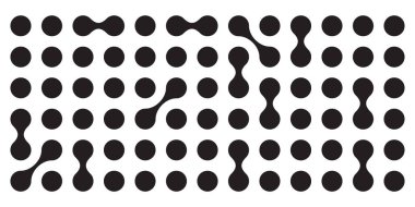 Metaball siyah-beyaz vektör arkaplanı. Sıvı dönüşüm bağlı damlalar şablonu. Organik teknoloji geometrik arkaplan