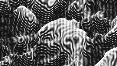 Nokta dalga ses dokusu. Soyut nokta arkaplanı. Teknolojik siber uzay arkaplanı