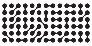 Metaball siyah-beyaz vektör arkaplanı. Sıvı dönüşüm bağlı damlalar şablonu. Organik teknoloji geometrik arkaplan