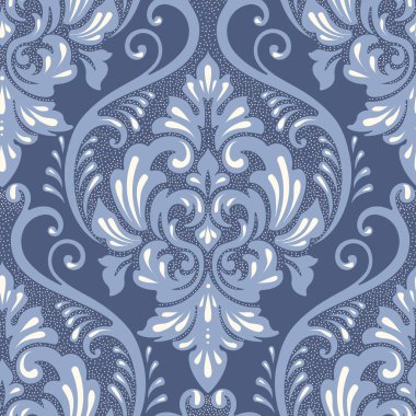 Damask modern kusursuz desen elementi. Klasik klasik İspanyol kumaşı, duvar kağıtları için pürüzsüz doku, tekstil.