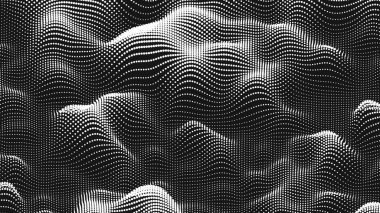 Nokta dalga ses dokusu. Soyut nokta arkaplanı. Teknolojik siber uzay arkaplanı