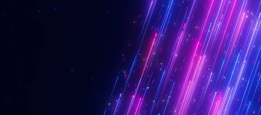 Büyük veri ışık hızı yukarı doğru akışı ve metin için bir yer. Kuantum hesaplamasının soyut dijital veri akışı. Qubit izlerinin siber uzayı. Modern teknoloji bilgi iletimi