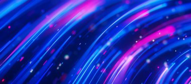 Büyük veri ışık hızı akışının kapanışı. Kuantum hesaplamasının soyut dijital veri akışı. Qubit iz dalgalarının siber uzayı. Modern teknoloji bilgi iletimi