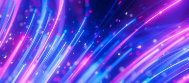 Büyük veri ışık hızı akışının kapanışı. Kuantum hesaplamasının soyut dijital veri akışı. Qubit iz dalgalarının siber uzayı. Modern teknoloji bilgi iletimi