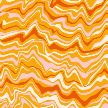 70 'lerin modası geçmiş hippi. Y2k estetik dalgalı harika çizgiler. Retro psychedelic tarzında modaya uygun vektör sıvısı arkaplanı.