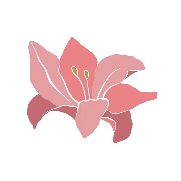 Σύγχρονο Αφηρημένο Λουλούδι Κρίνου Διάνυσμα Χαριτωμένο Εικόνα Λευκό Φόντο Royalty Free Διανύσματα Αρχείου