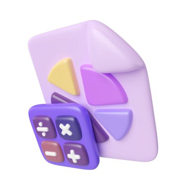 This is Accounting 3D Render Illustration Icon, high resolution jpg file, isolated on a white background