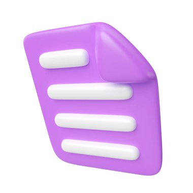 This is Document 3D Render Illustration Icon, high resolution jpg file, isolated on a white background