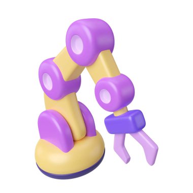 This is Industrial Robot 3D Render Illustration Icon, high resolution jpg file, isolated on a white background