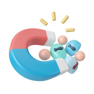 This is Business Attraction 3D Render Illustration Icon, high resolution jpg file, isolated on a white background