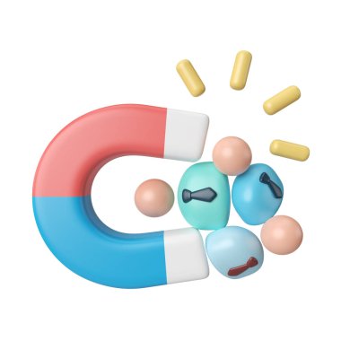 This is Business Attraction 3D Render Illustration Icon, high resolution jpg file, isolated on a white background