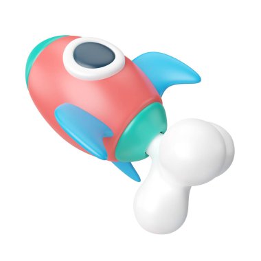 This is Start Up 3D Render Illustration Icon, high resolution jpg file, isolated on a white background