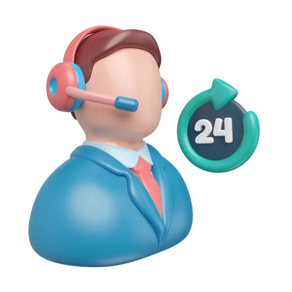 This is Call Center 3D Render Illustration Icon, high resolution jpg file, isolated on a white background