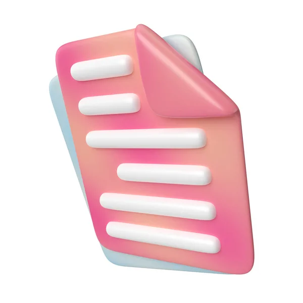 This is Document 3D Render Illustration Icon, high resolution jpg file, isolated on a white background