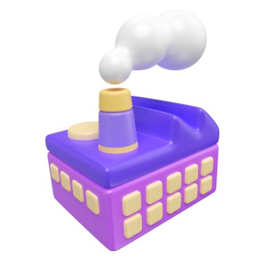 This is Factory 3D Render Illustration Icon, high resolution jpg file, isolated on a white background