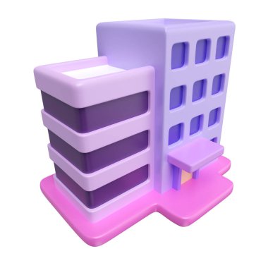 This is Office Building 3D Render Illustration Icon, high resolution jpg file, isolated on a white background