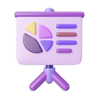 This is Presentation 3D Render Illustration Icon, high resolution jpg file, isolated on a white background