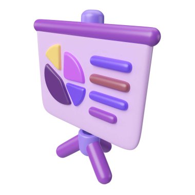 This is Presentation 3D Render Illustration Icon, high resolution jpg file, isolated on a white background