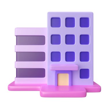 This is Office Building 3D Render Illustration Icon, high resolution jpg file, isolated on a white background