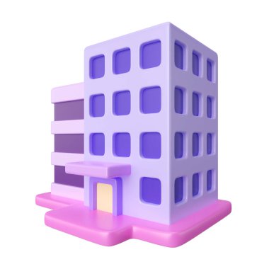 This is Office Building 3D Render Illustration Icon, high resolution jpg file, isolated on a white background