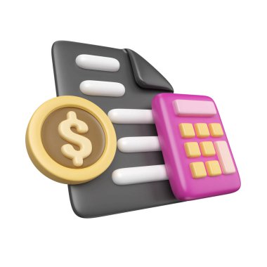 This is Payroll 3D Render Illustration Icon, high resolution jpg file, isolated on a white background