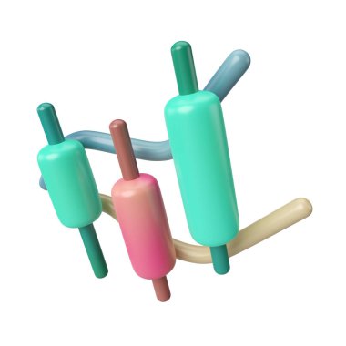 This is Candle Stick 3D Render Illustration Icon, high resolution jpg file, isolated on a white background