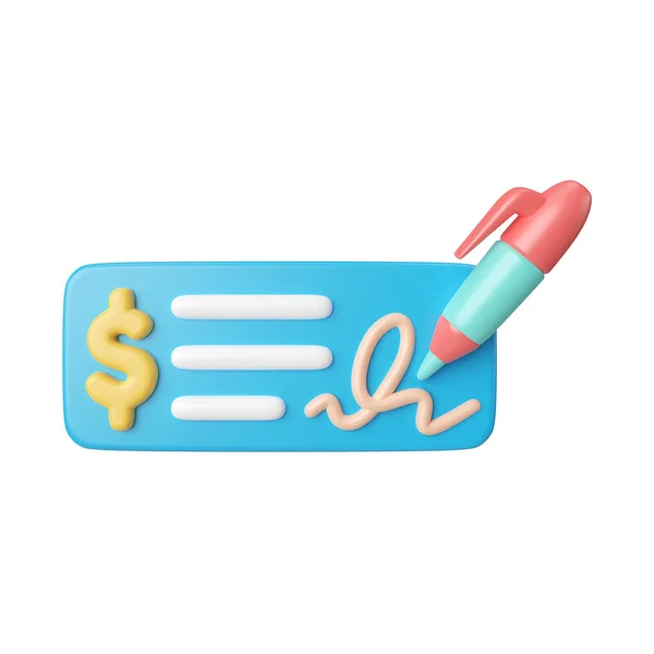 This is Check Money 3D Render Illustration Icon, high resolution jpg file, isolated on a white background