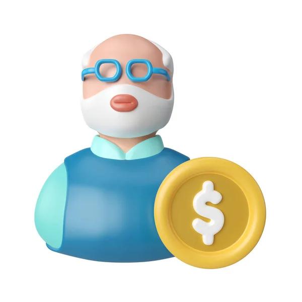 This is Pension fund 3D Render Illustration Icon, high resolution jpg file, isolated on a white background