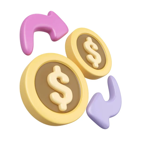 Money Transaction Render Illustration Icon High Resolution Jpg File Isolated — Stockfoto