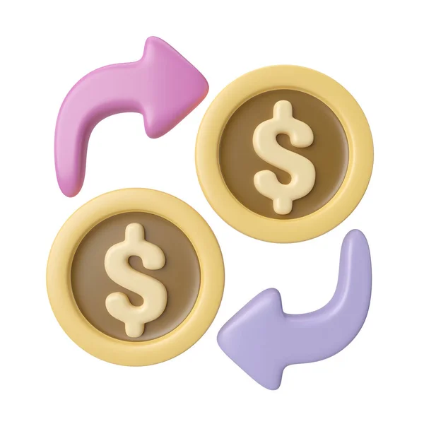 Money Transaction Render Illustration Icon High Resolution Jpg File Isolated — Stockfoto