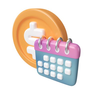 This is Instalment 3D Render Illustration Icon, high resolution jpg file, isolated on a white background