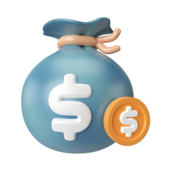 Money Bag Render Illustration Icon High Resolution Jpg File Isolated — 스톡 사진