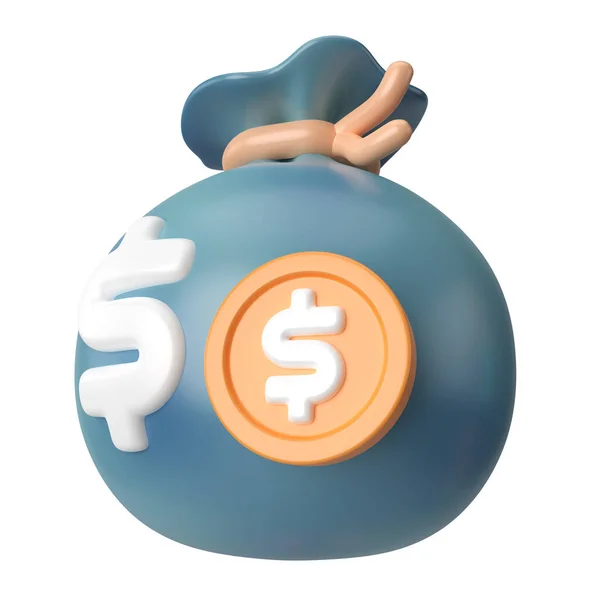 Money Bag Render Illustration Icon High Resolution Jpg File Isolated — Stockfoto