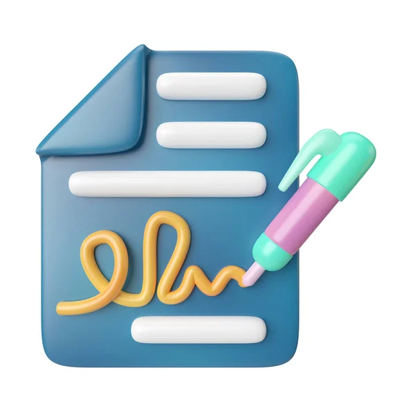 This is Signature 3D Render Illustration Icon, high resolution jpg file, isolated on a white background