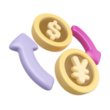 Bu Exchange 3D Render Illustration Simgesi, yüksek çözünürlüklü jpg dosyası, beyaz arkaplanda izole edilmiş