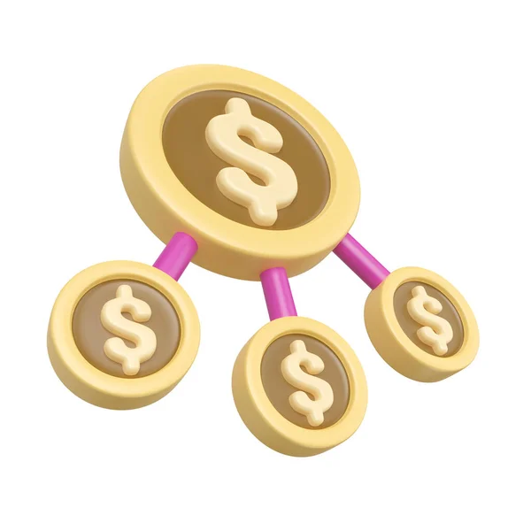 Dit Money Management Render Illustration Icon Hoge Resolutie Jpg Bestand — Stockfoto