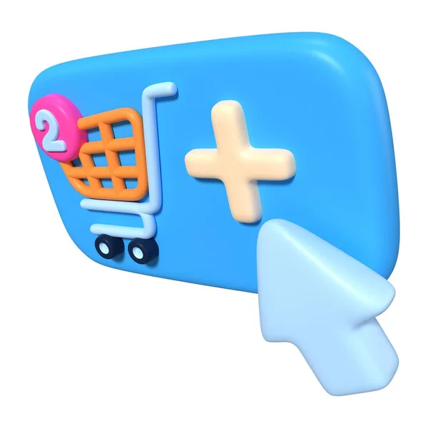 Add Cart Render Illustration Icon High Resolution Jpg File Isolated — Stock fotografie