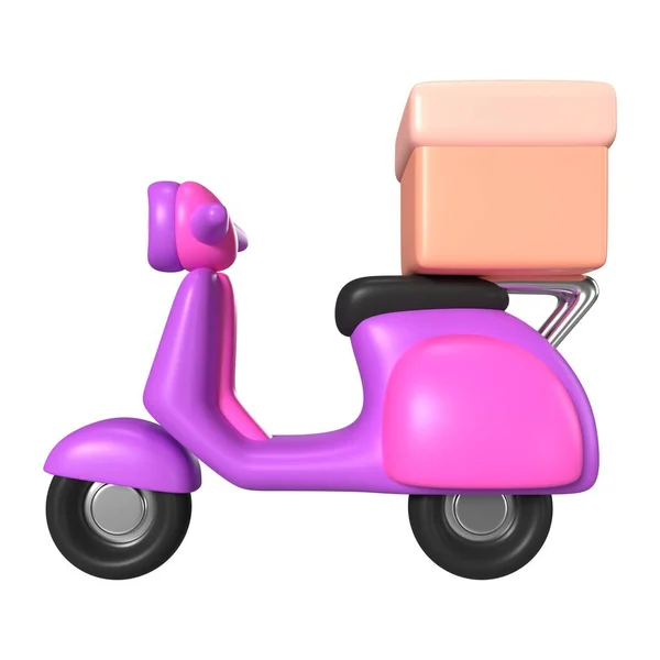 Motorcycle Courier Render Illustration Icon High Resolution Jpg File Isolated — Stock Photo, Image